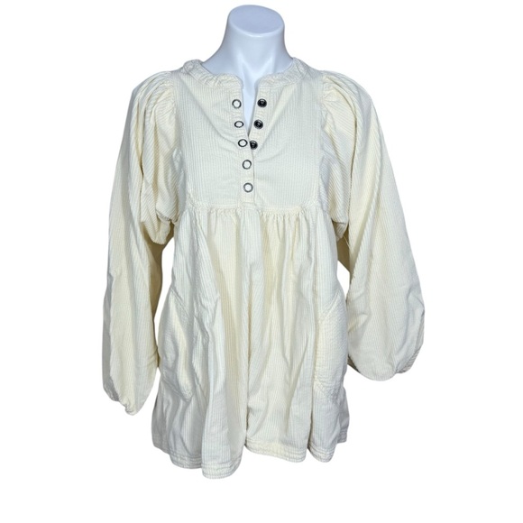 We the free corduroy tunic top dress size XS off white cream - Picture 1 of 4